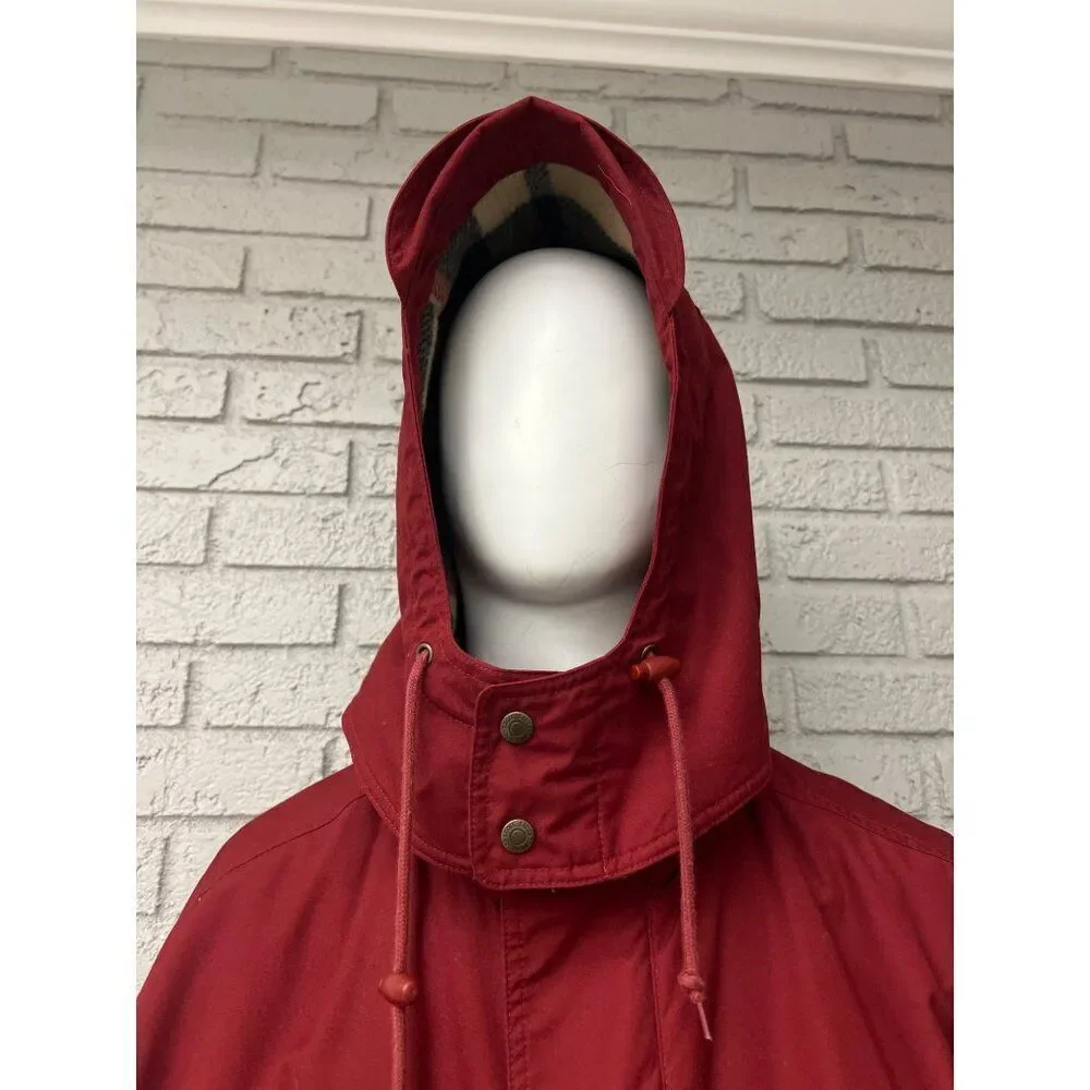 Eddie Bauer Men Burgundy Wool-Lined Mountain Parka Size L